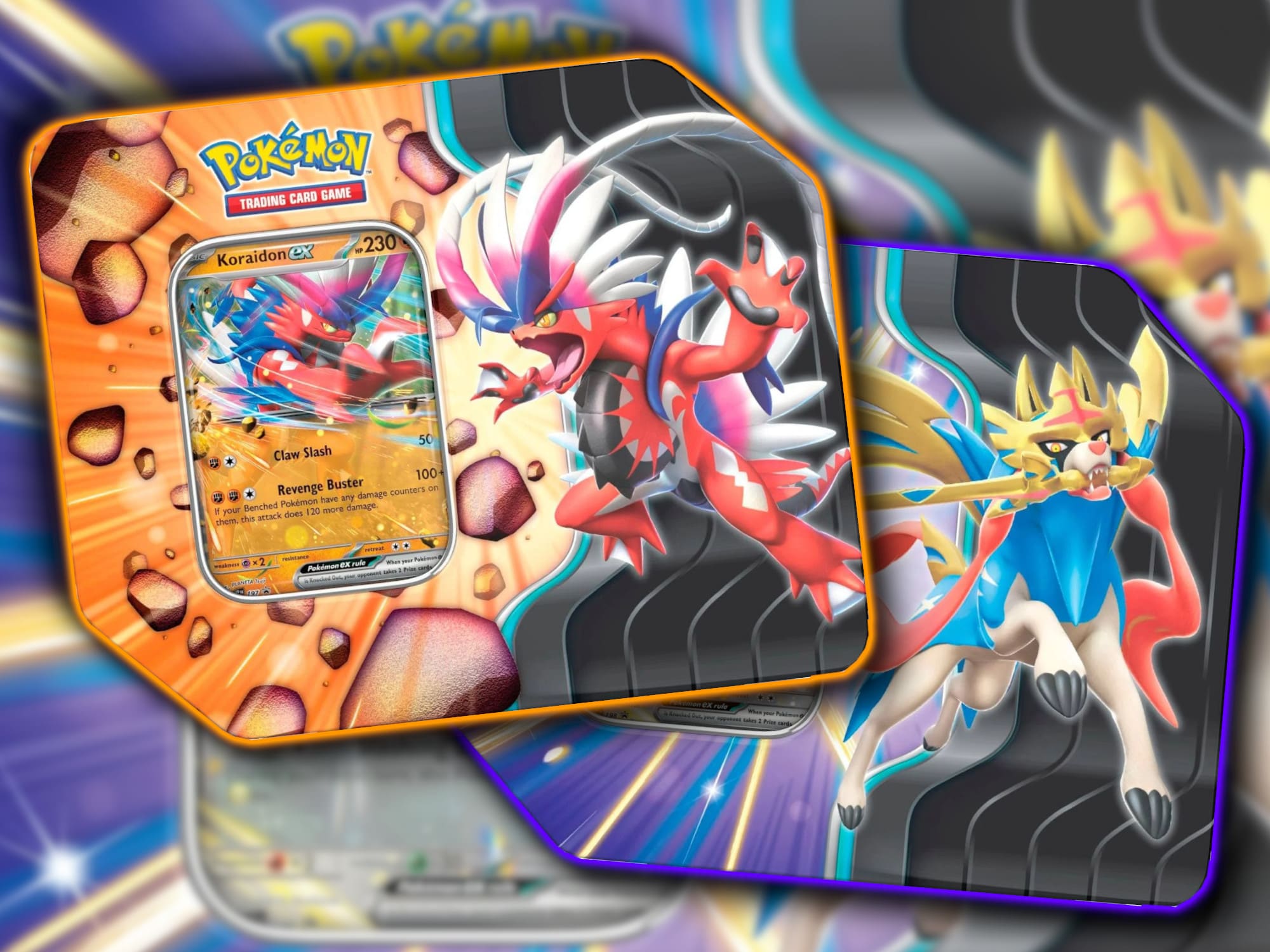 Slashing Legends Tin - Zacian ex / Koraidon ex (PAR) - ESPAÑOL-Kantocards