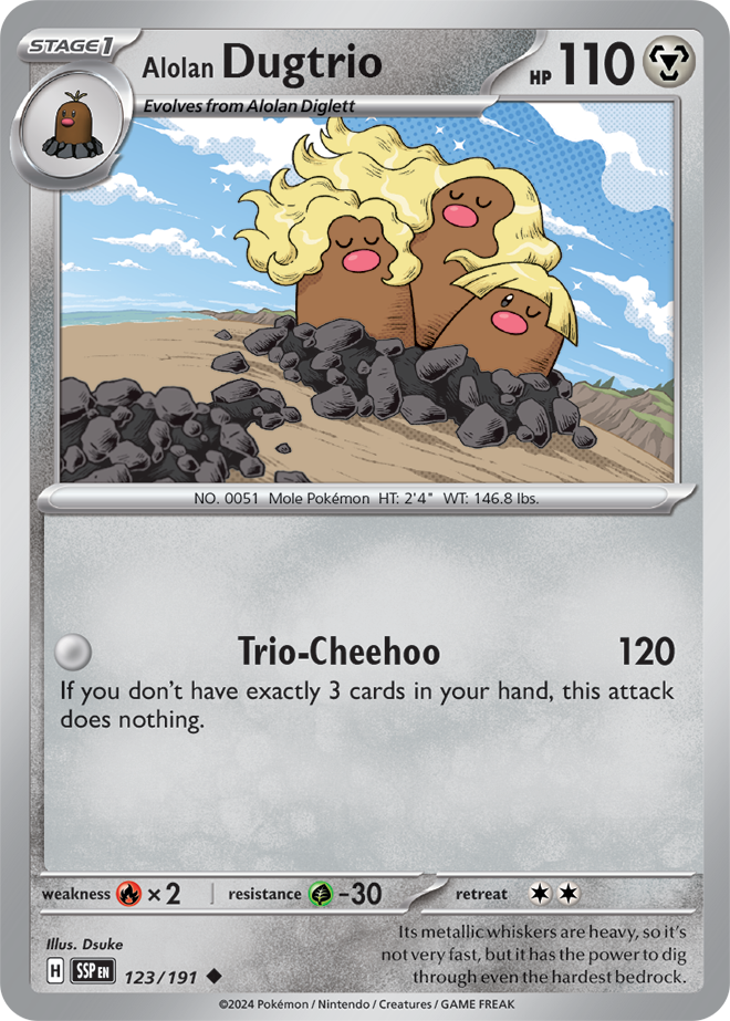 Alolan Dugtrio 123/191 - Uncommon - Reverse Holo-Kantocards