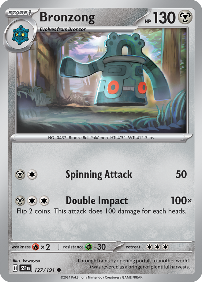 Bronzong 127/191 - Common - Reverse Holo-Kantocards