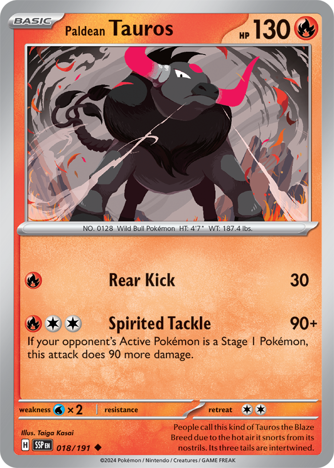 Paldean Tauros 018/191 - Uncommon-Kantocards