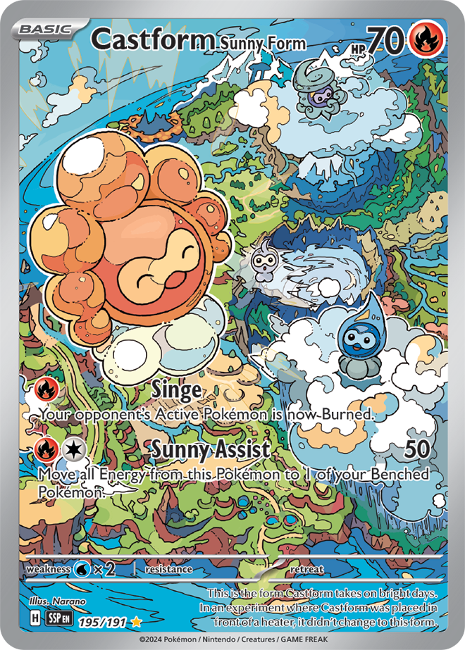 Castform Sunny Form 195/191 - Illustration Rare-Kantocards