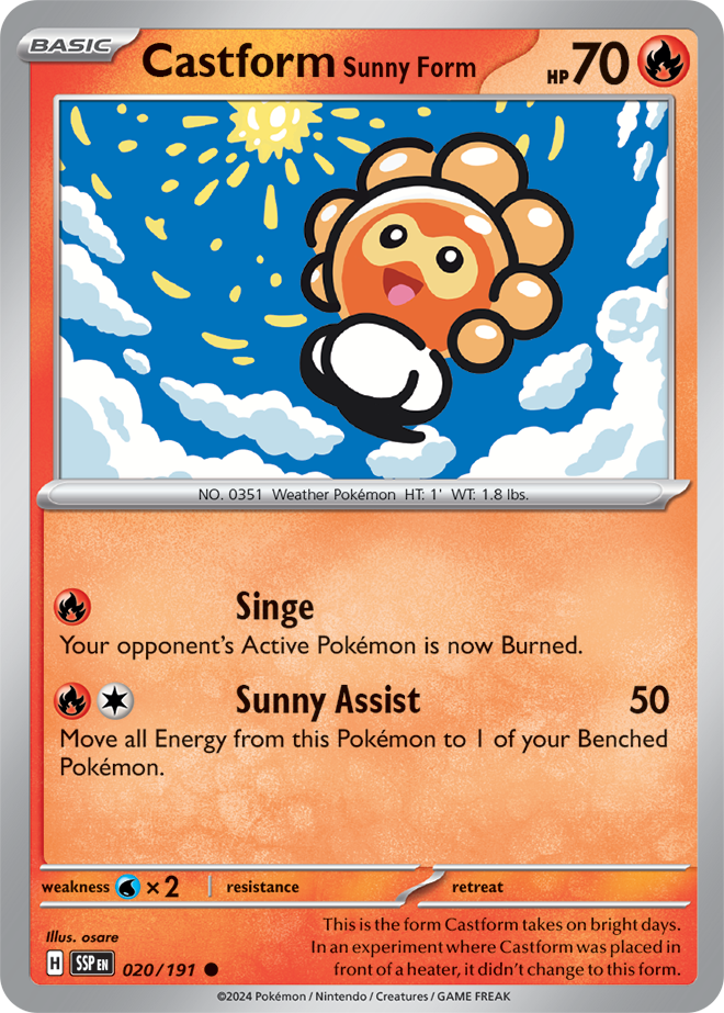 Castform Sunny Form 020/191 - Common-Kantocards