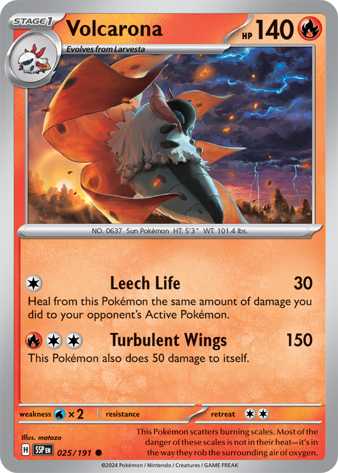 Volcarona 025/191 - Common - Reverse Holo-Kantocards