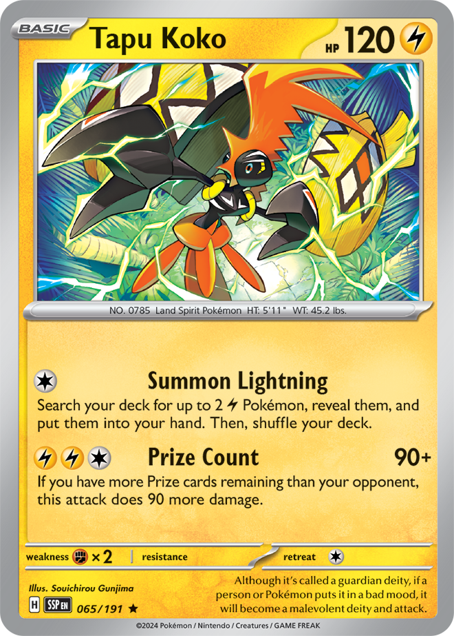 Tapu Koko 065/191 - Rare - Reverse Holo-Kantocards
