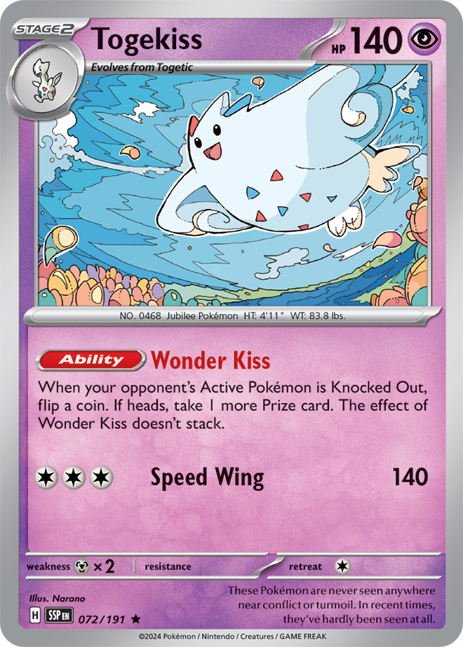 Togekiss 072/191 - Rare - Reverse Holo-Kantocards