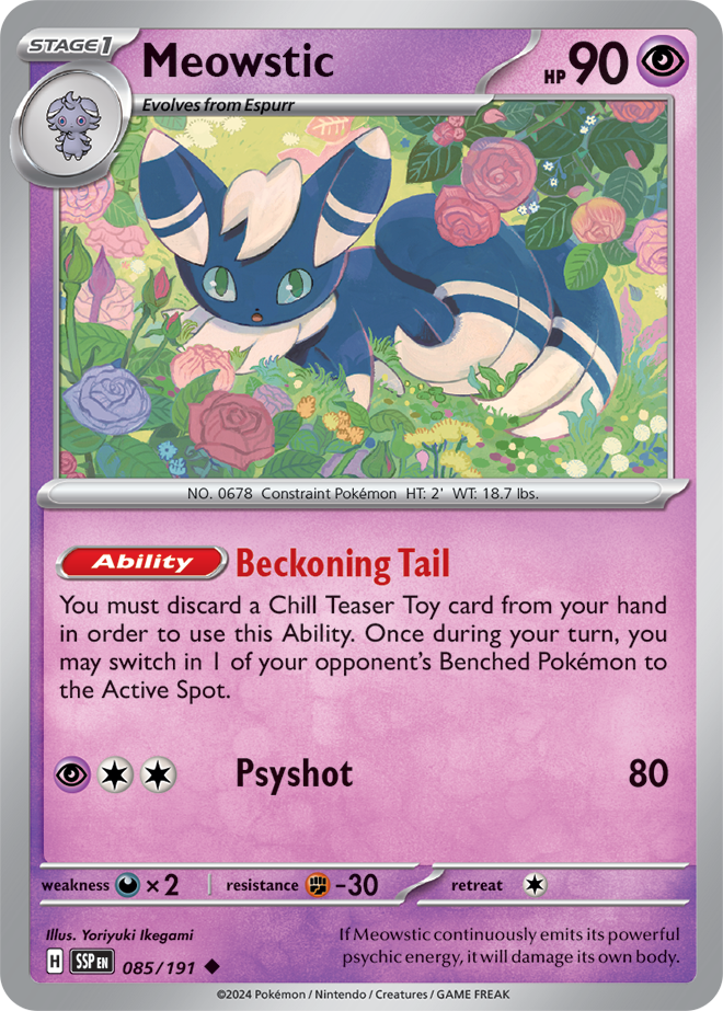 Meowstic 085/191 - Uncommon - Reverse Holo-Kantocards