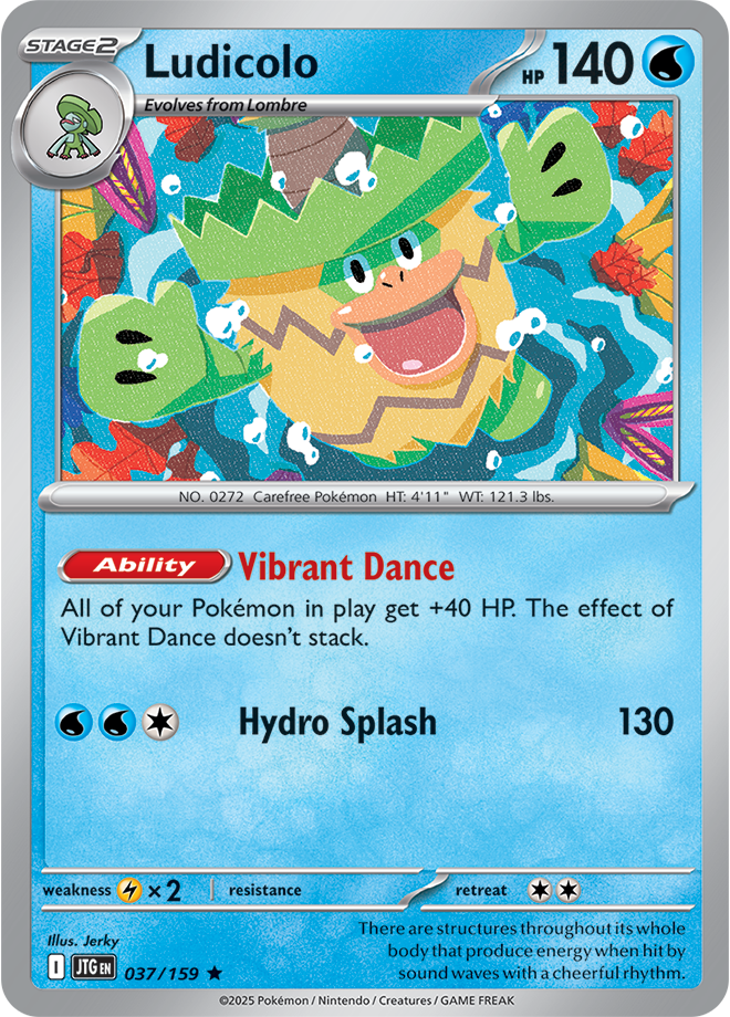 Ludicolo 037/159 - Rare - Reverse Holo-Kantocards