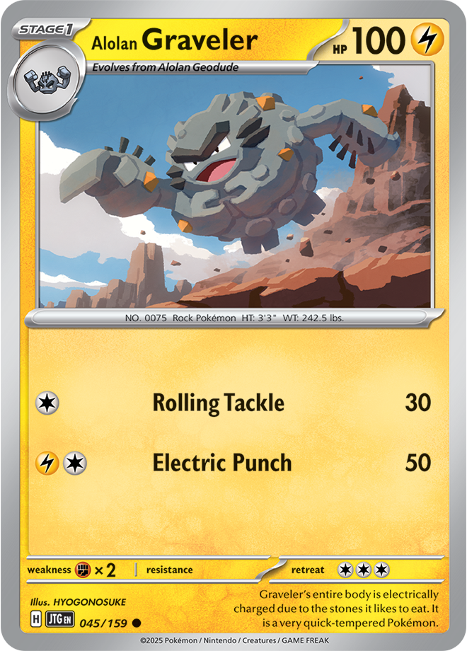 Alolan Graveler 045/159 - Common - Reverse Holo-Kantocards