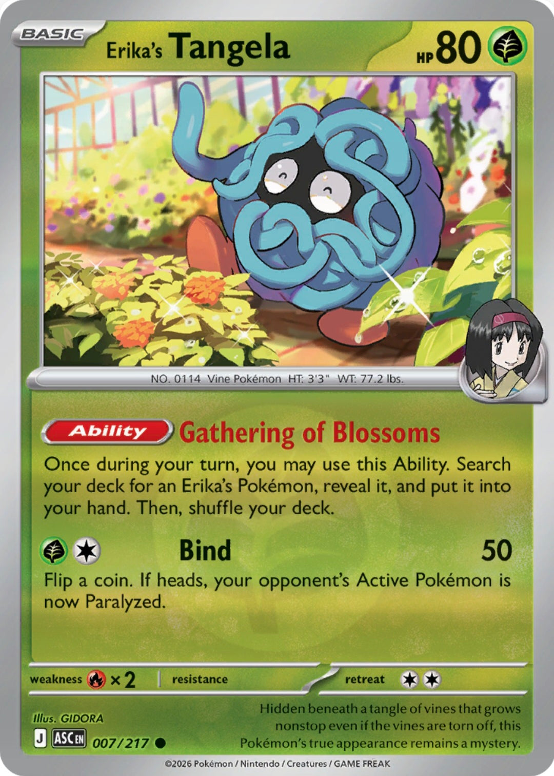 Erika's Tangela 007/217 - Common - Reverse Holo