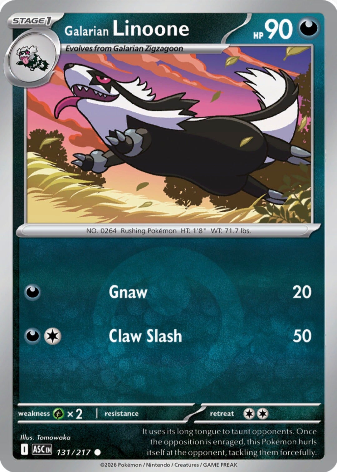 Galarian Linoone 131/217 - Common - Reverse Holo
