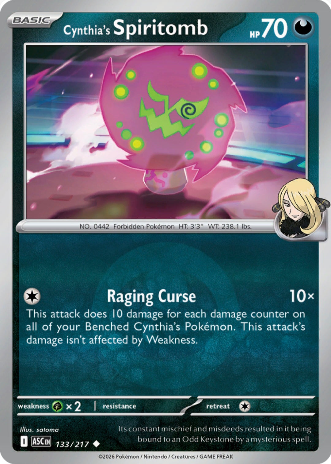 Cynthia's Spiritomb 133/217 - Uncommon - Reverse Holo