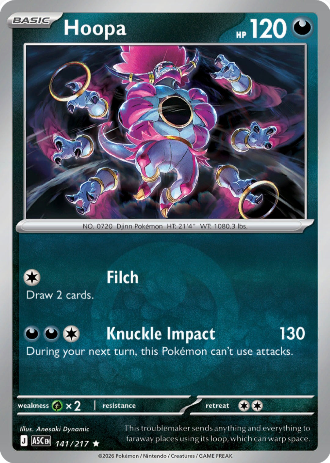 Hoopa 141/217 - Rare - Reverse Holo