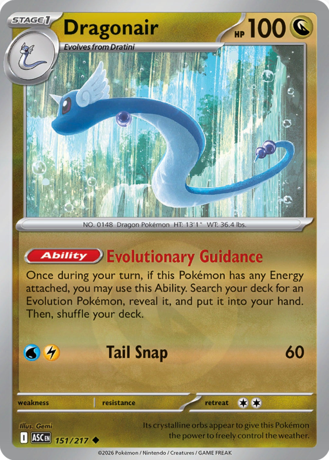 Dragonair 151/217 - Uncommon - Reverse Holo