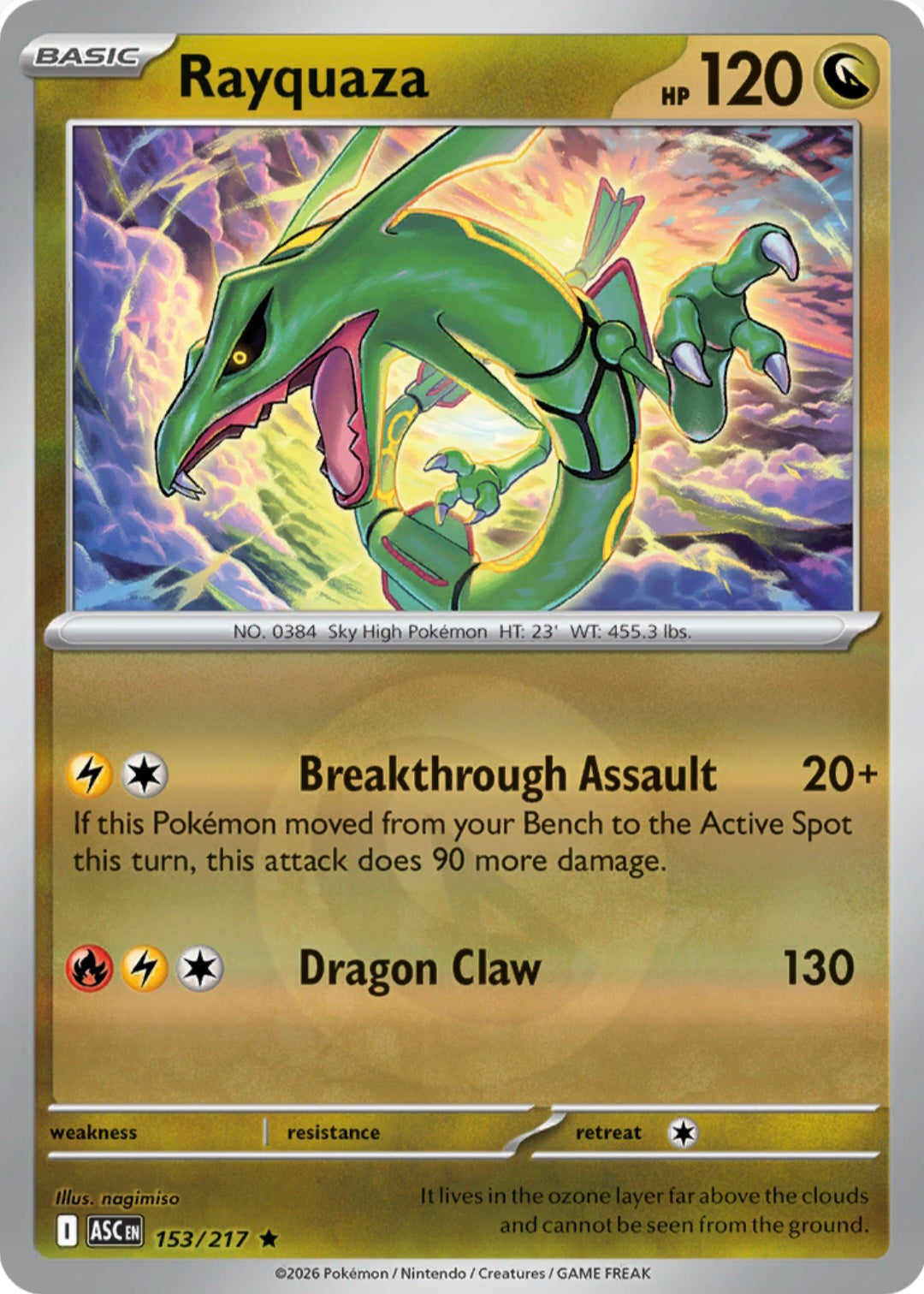 Rayquaza 153/217 - Rare - Reverse Holo