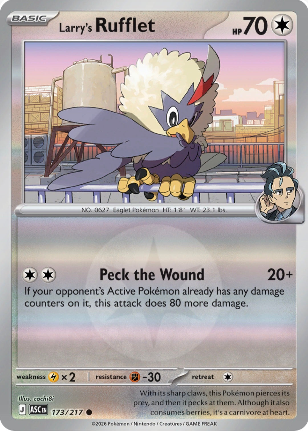 Larry's Rufflet 173/217 - Common - Reverse Holo