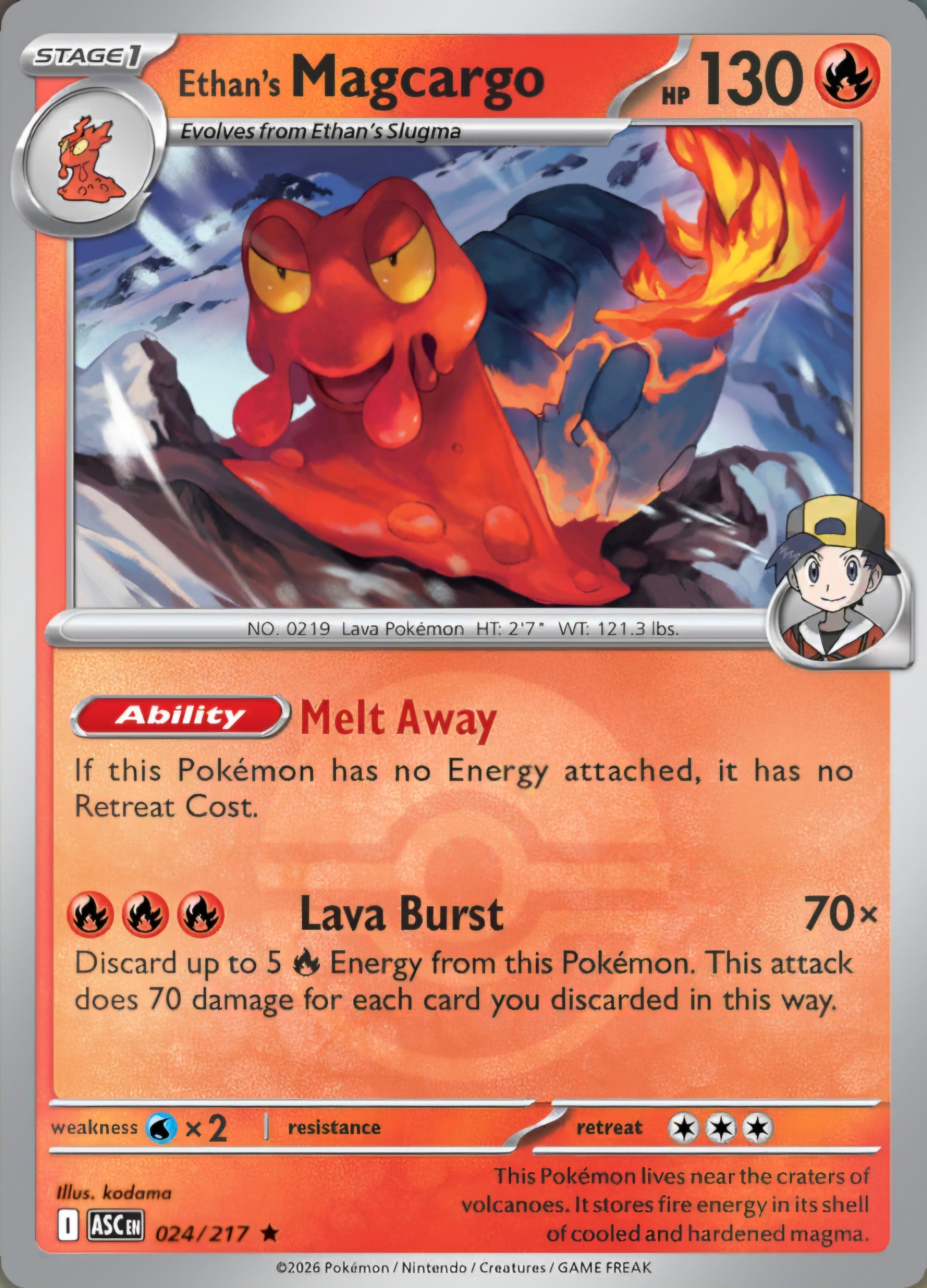 Ethan's Magcargo 024/217 - Rare - Poke Ball