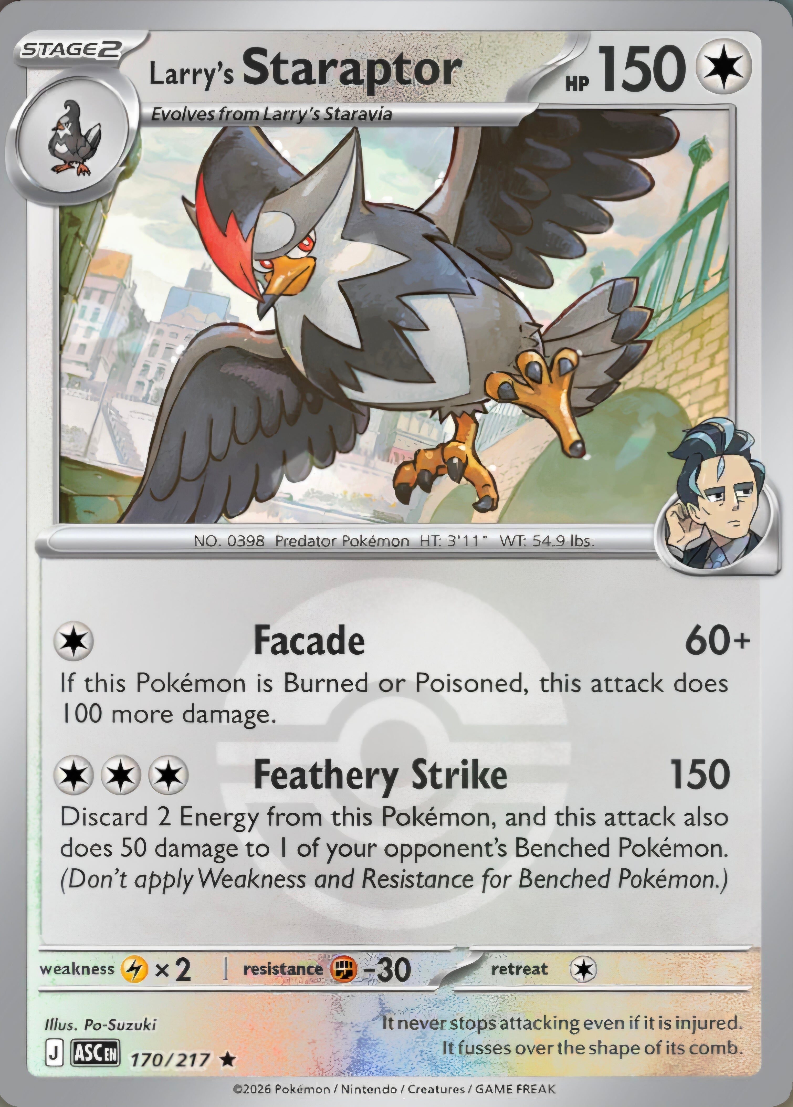 Larry's Staraptor 170/217 - Rare - Poke Ball