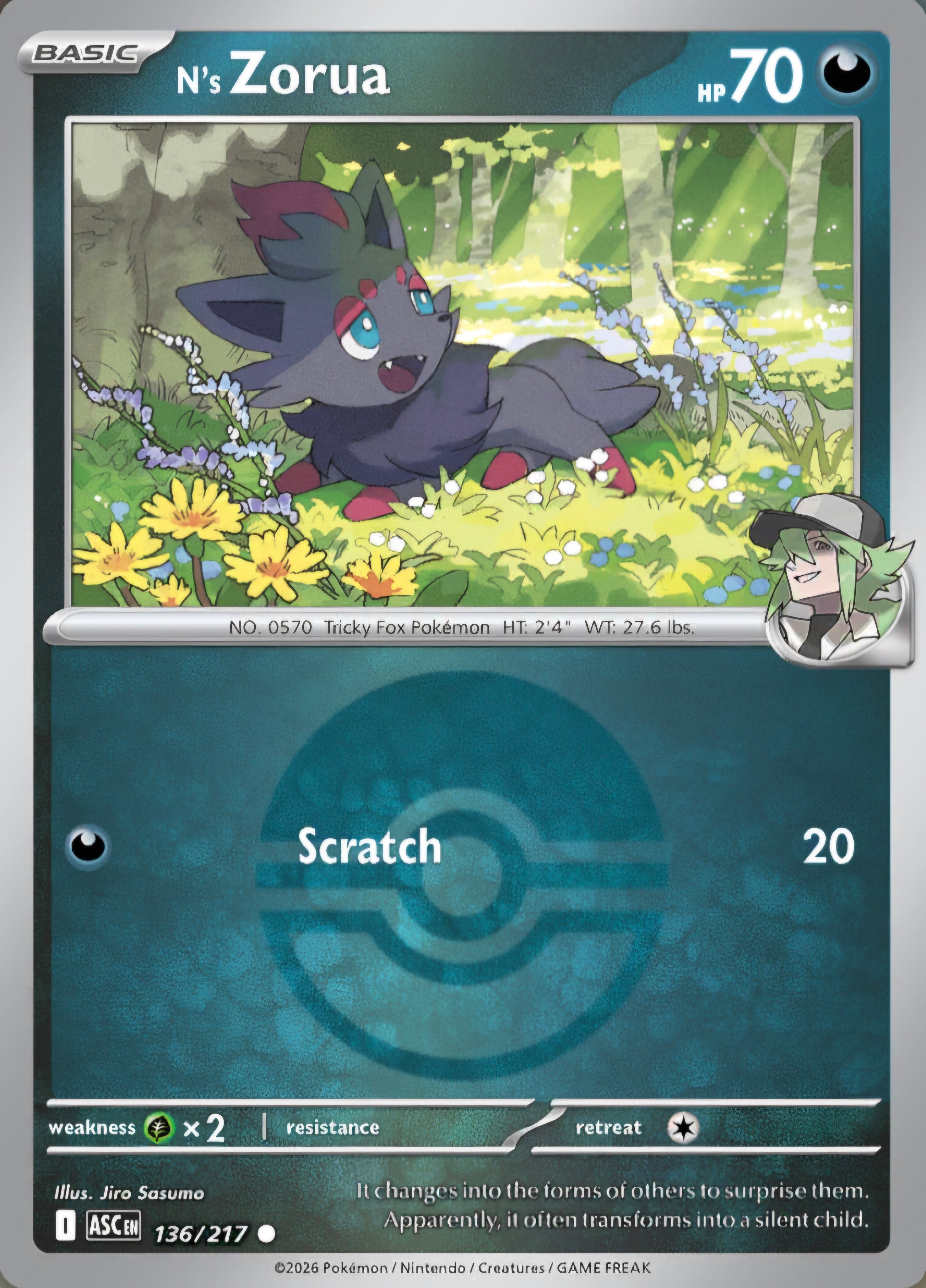 N's Zorua 136/217 - Common - Poke Ball