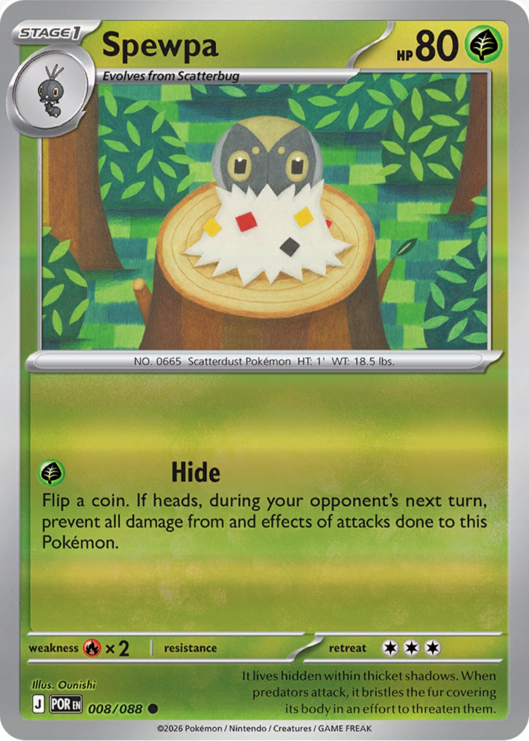 Spewpa 008/088 - Common - Reverse Holo