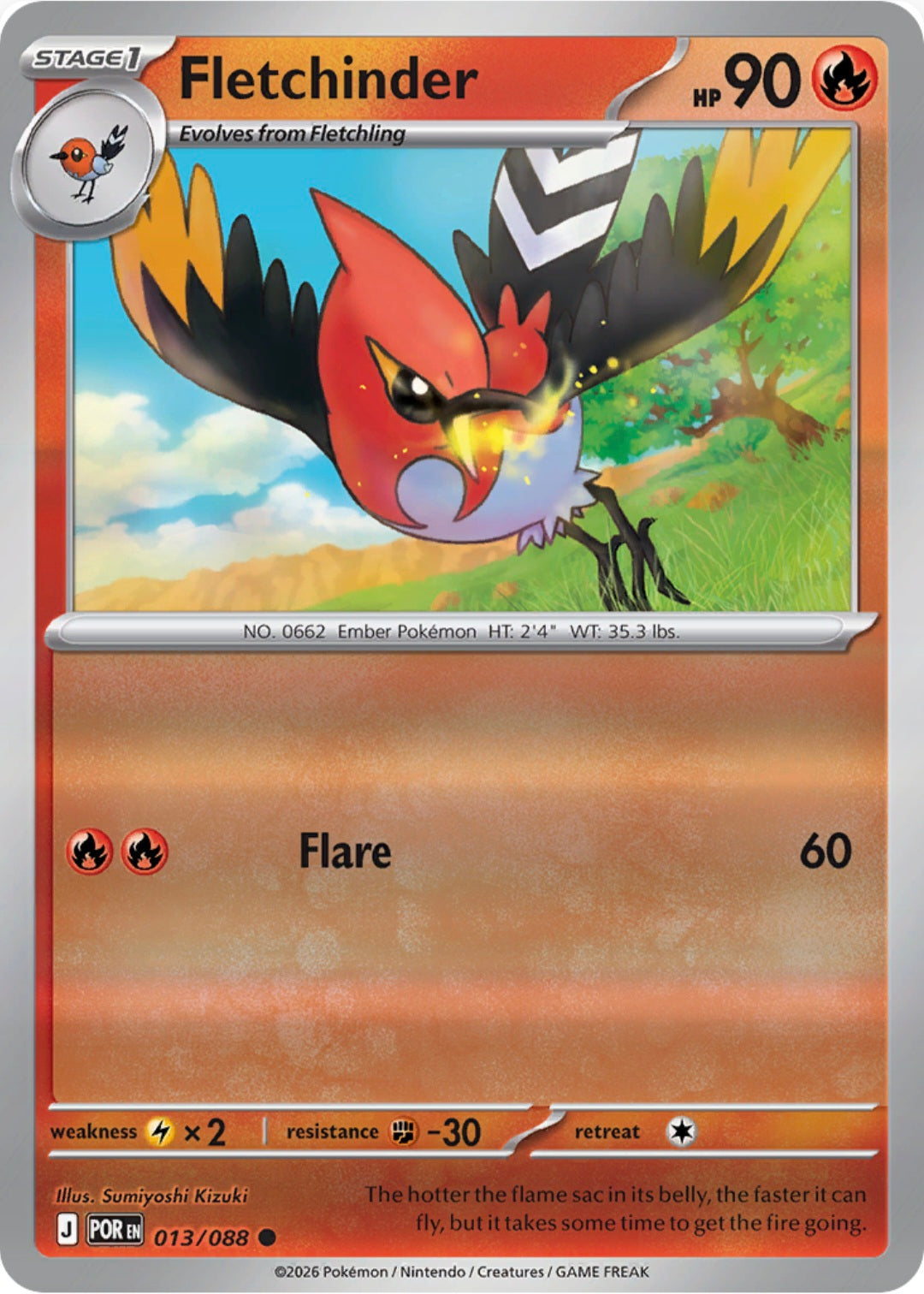 Fletchinder 013/088 - Common - Reverse Holo