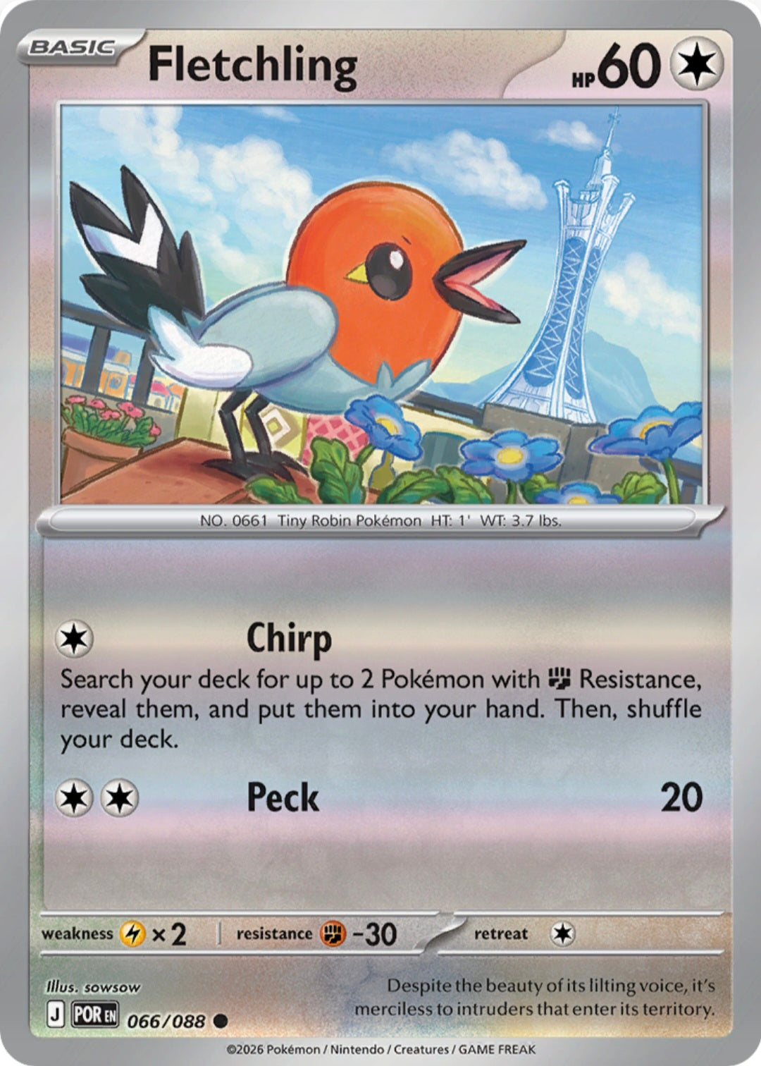 Fletchling 066/088 - Common - Reverse Holo