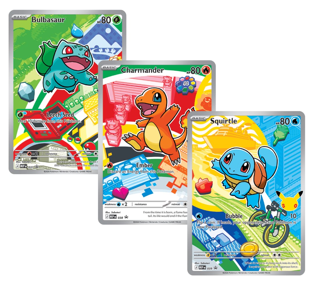 Trio cartas promo illustration (KANTO) - First Partners