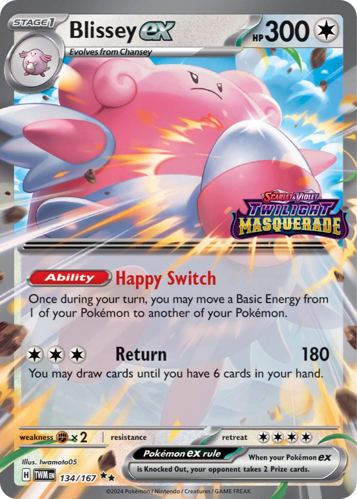 Blissey ex 134/167 - Double Rare (Twilight Masquerade Stamped)