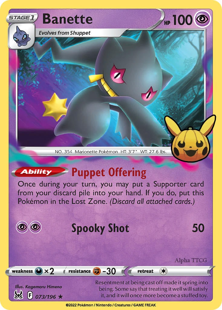 Banette 073/196 - Rare - Trick or Trade 2023-Kantocards