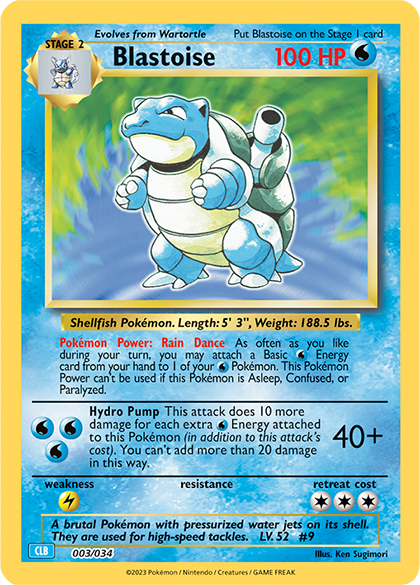 Pokémon TCG - CLASSIC - Deck Blastoise-Kantocards