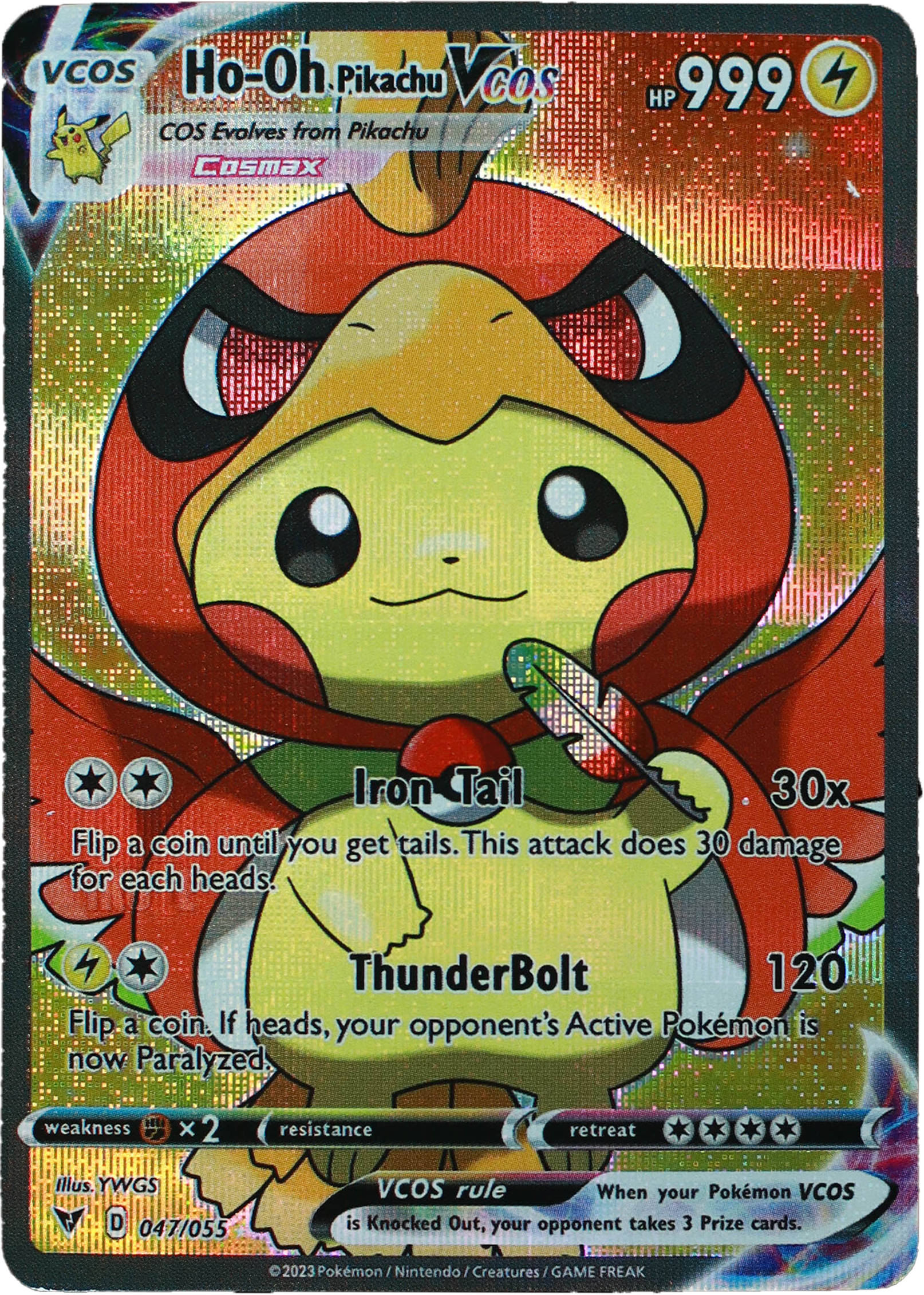 Pikachu Ho-Oh (Carta custom no original)-Kantocards