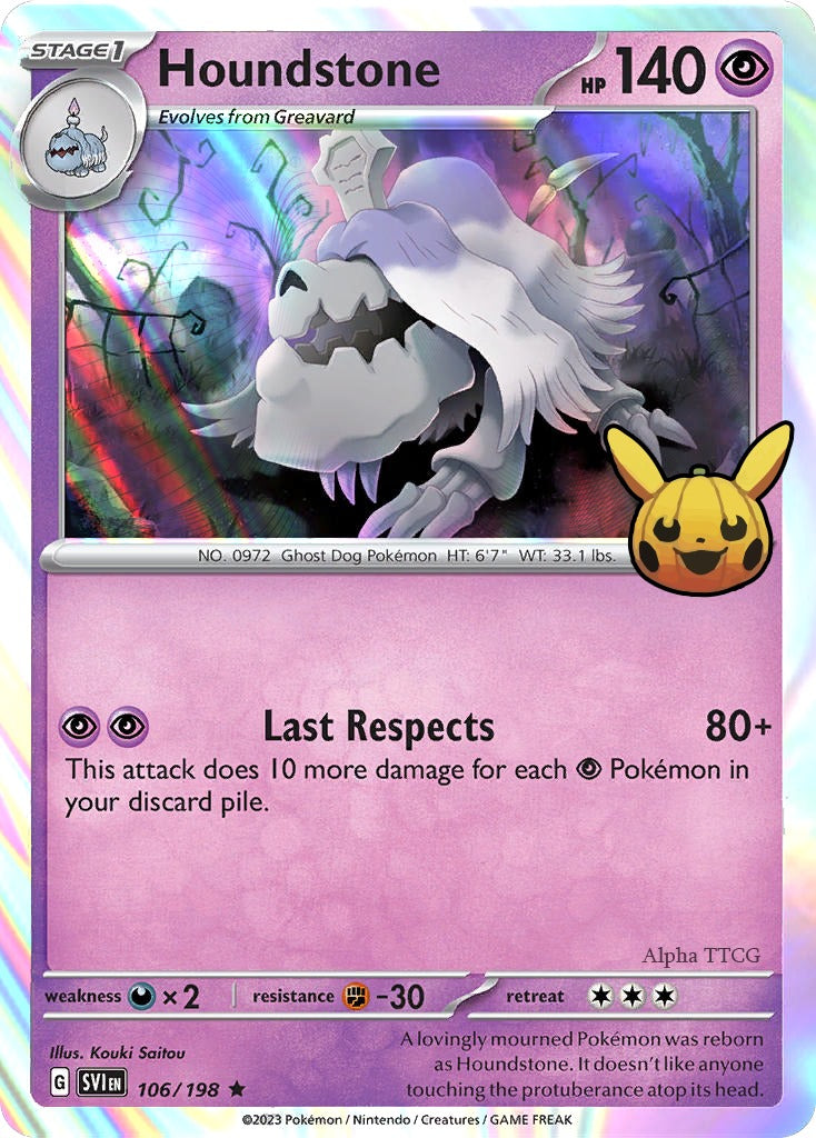 Houndstone 106/198 - Rare Holo (Trick or Trade 2023)-Kantocards