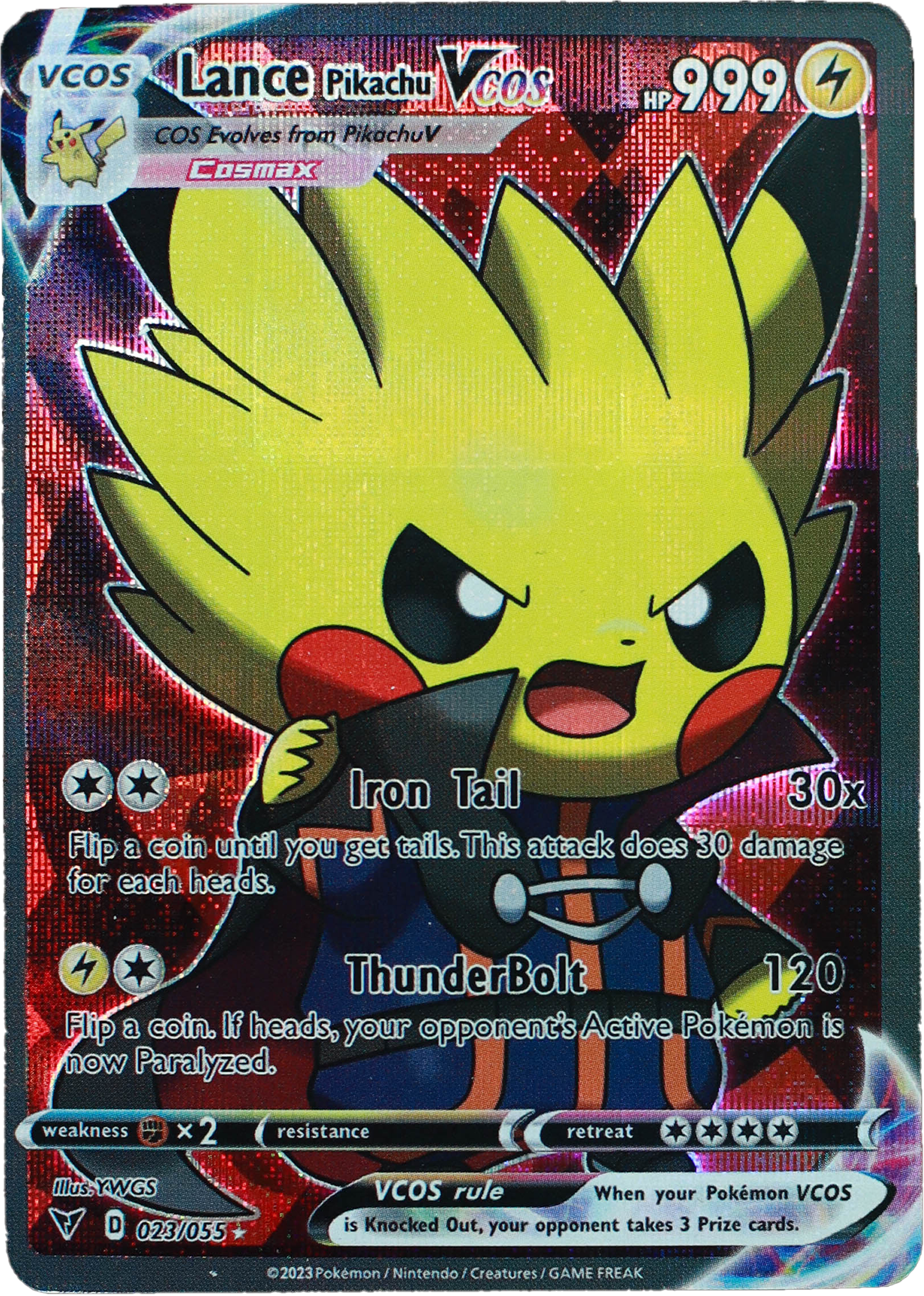 Pikachu Lance (Carta custom no original)-Kantocards