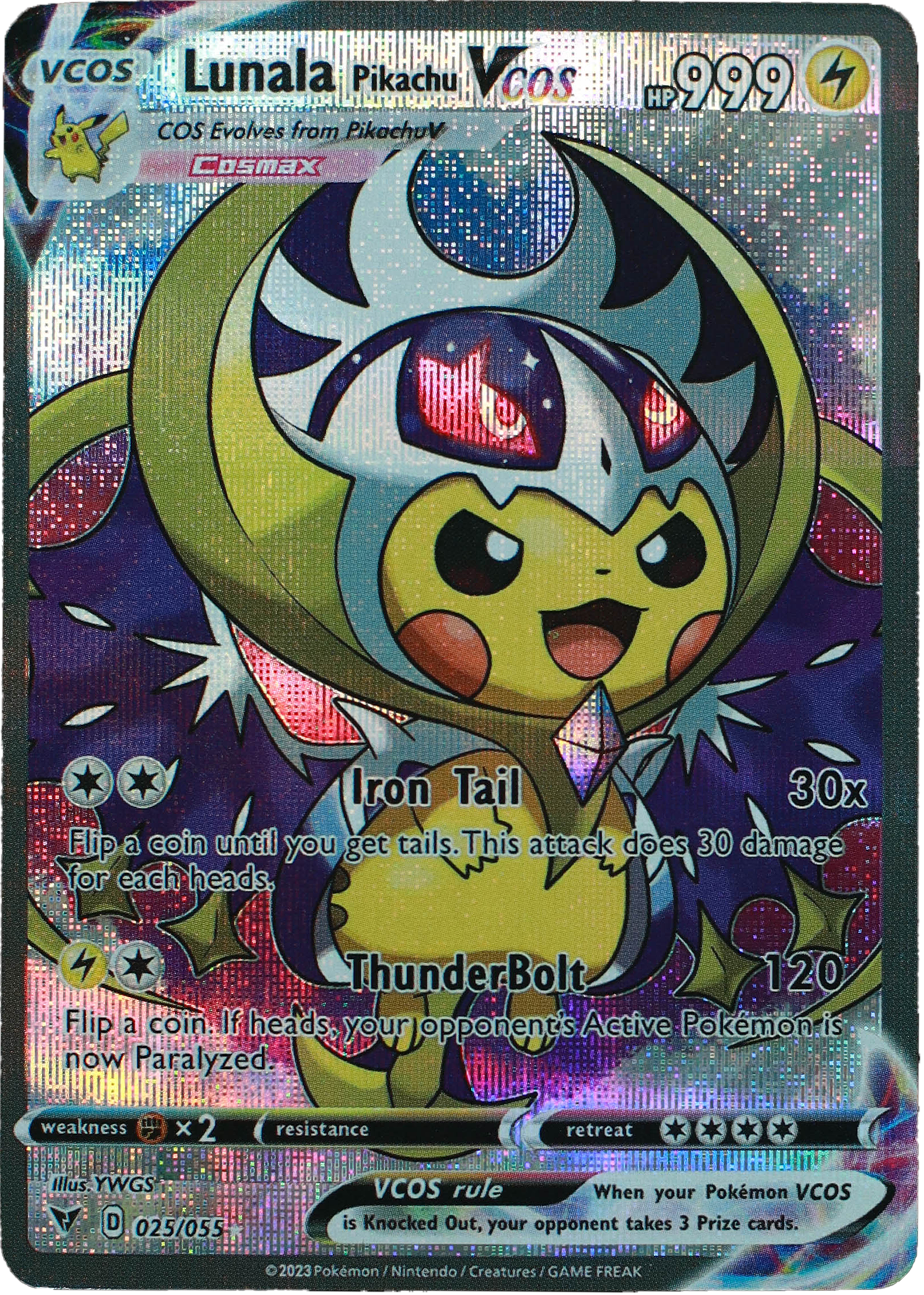 Pikachu Lunala (Carta custom no original)-Kantocards