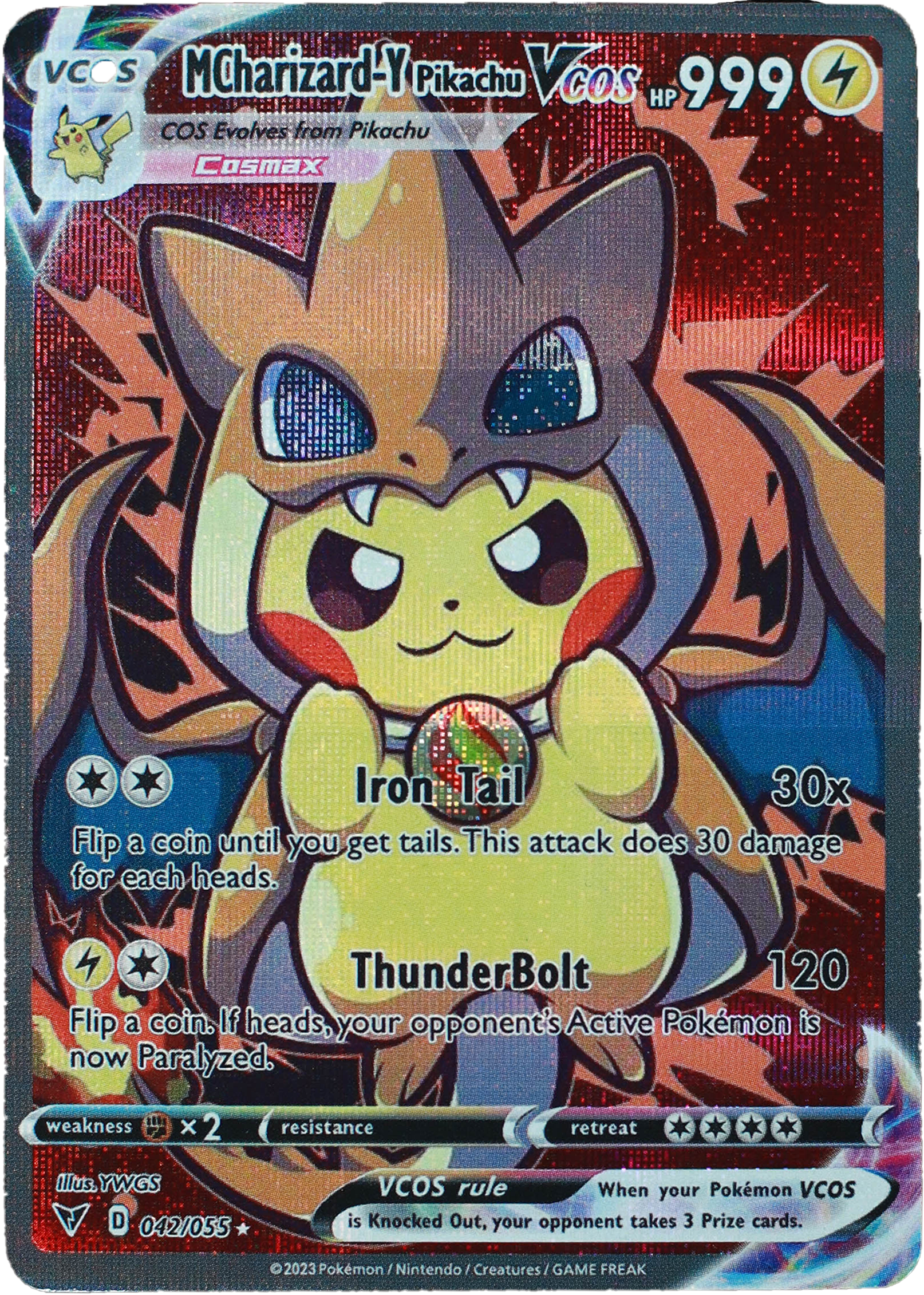 Pikachu M Charizard Y (Carta custom no original)