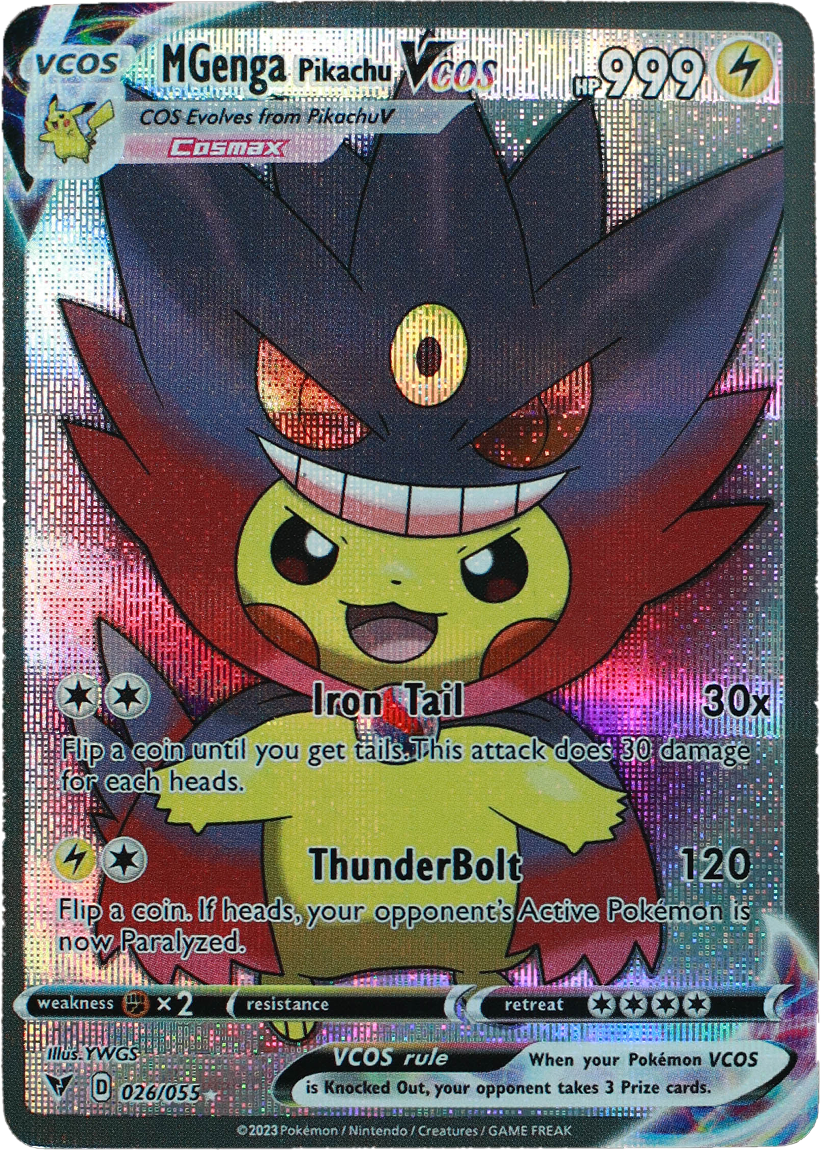 Pikachu M Gengar (Carta custom no original)