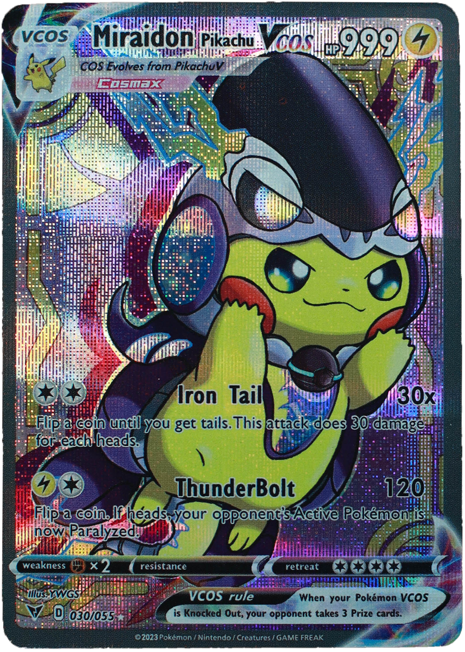 Pikachu Miraidon (Carta custom no original)-Kantocards