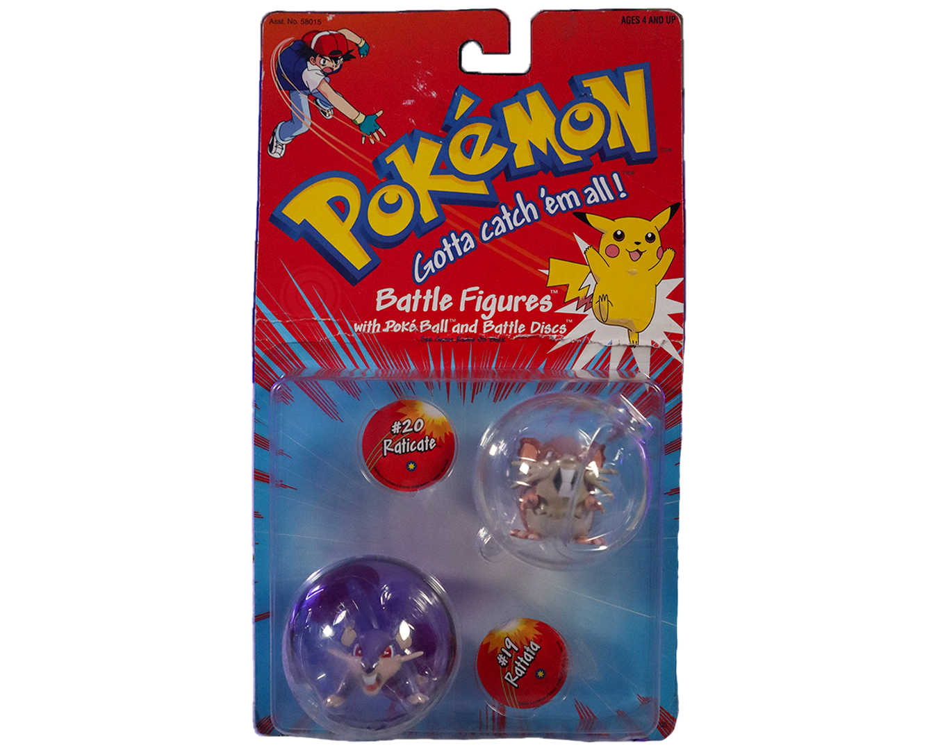 Battle Fifures Pokémon #20Raticate #19Rattata Hasbro 1998-Kantocards