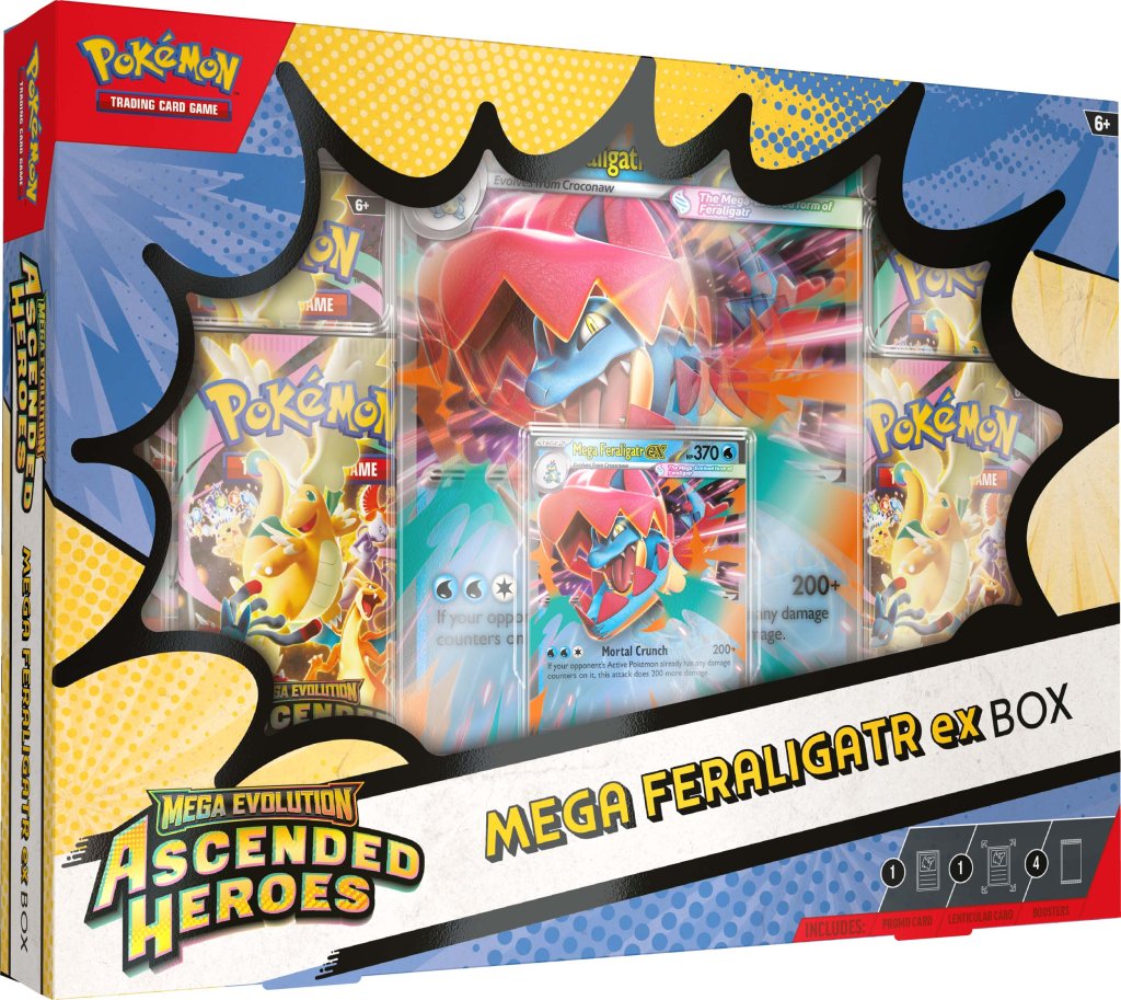 Ascended Heroes (ESPAÑOL) Mega Meganium ex Box - Mega Emboar ex Box - Mega Feraligatr ex Box (Trio) (PREVENTA)