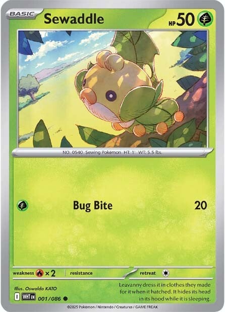 Sewaddle 001/086 - Common - Reverse Holo-Kantocards