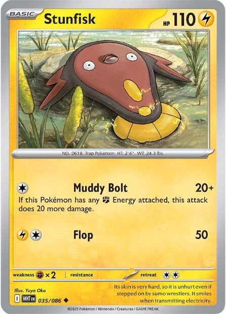 Stunfisk 035/086 - Uncommon - Reverse Holo-Kantocards