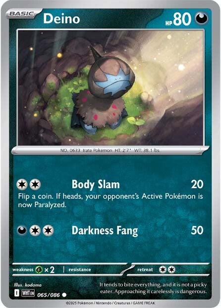 Deino 065/086 - Common - Reverse Holo-Kantocards