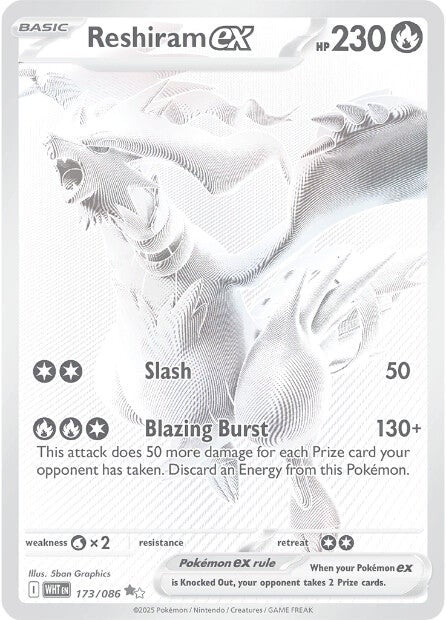 Reshiram ex 173/086 - Black White Rare-Kantocards