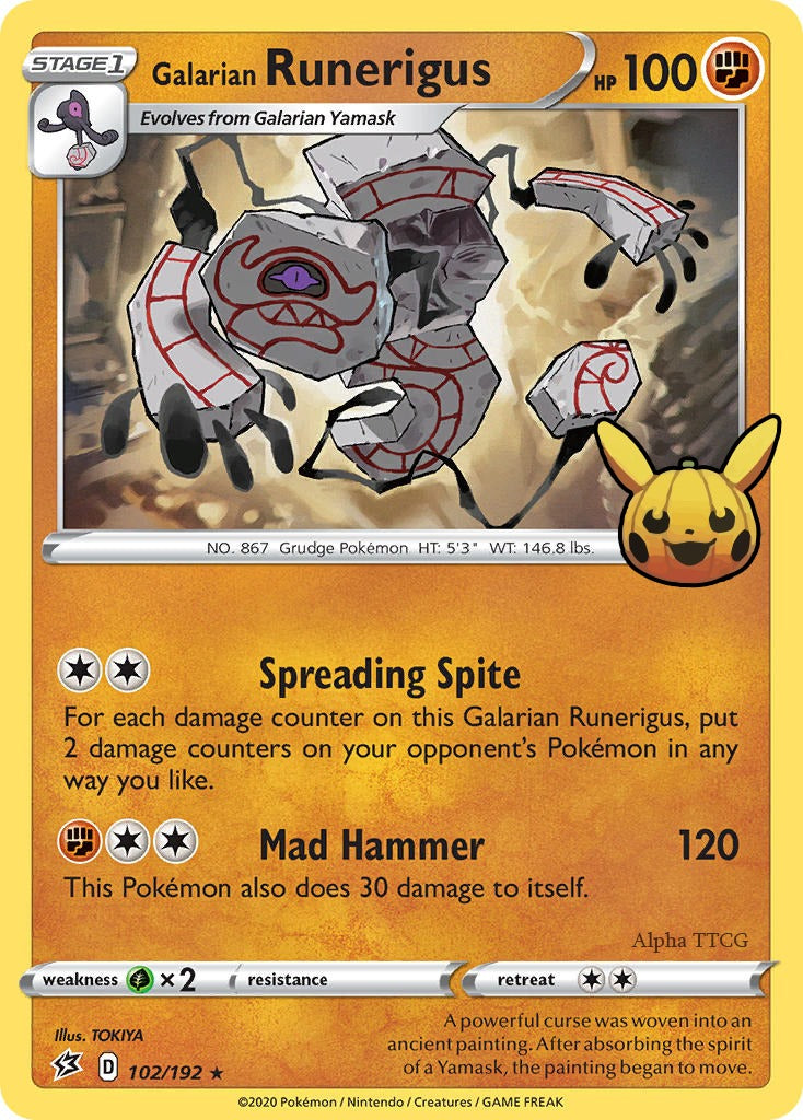 Galarian Runerigus 102/192 - Rare - Trick or Trade 2023-Kantocards
