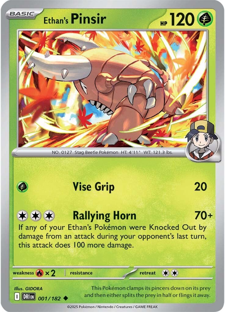 Ethan's Pinsir 001/182 - Uncommon - Reverse Holo-Kantocards