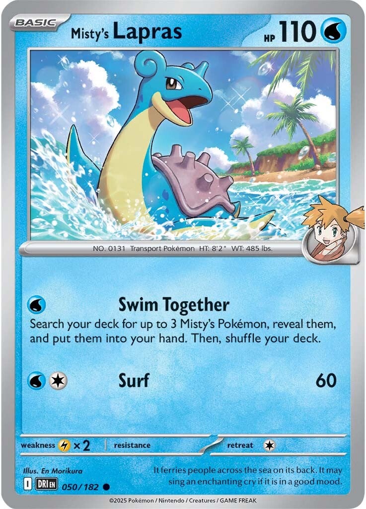 Misty's Lapras 050/182 - Common - Reverse Holo-Kantocards