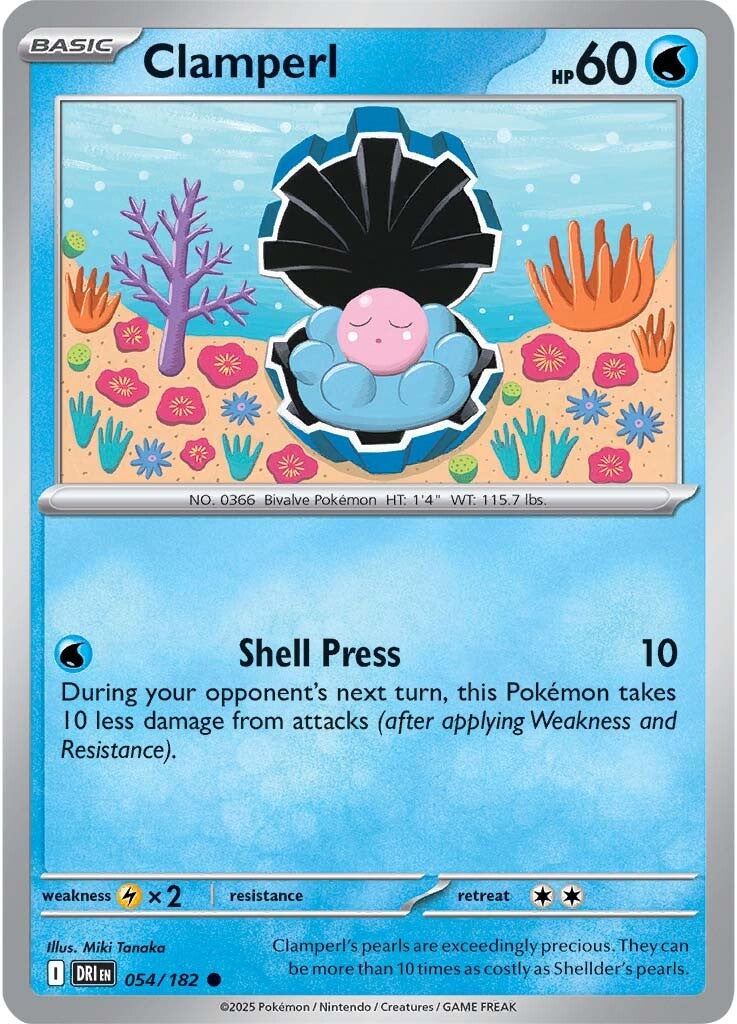 Clamperl 054/182 - Common - Reverse Holo-Kantocards