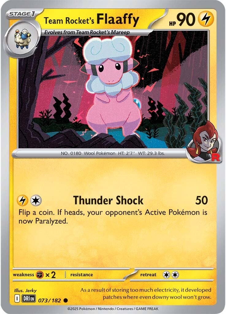 Team Rocket's Flaaffy 073/182 - Common - Reverse Holo-Kantocards