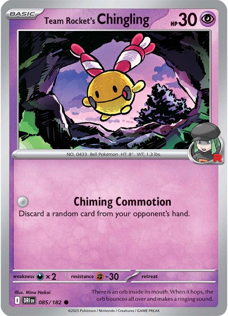 Team Rocket's Chingling 085/182 - Common - Reverse Holo-Kantocards
