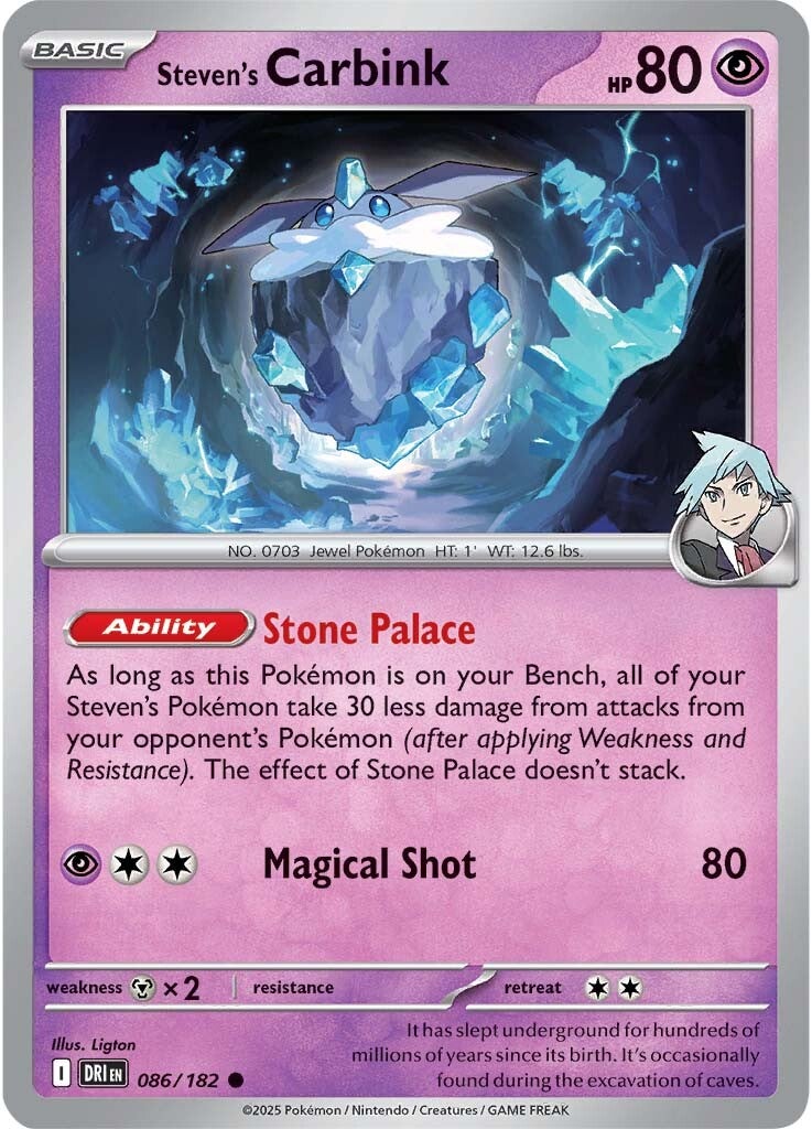 Steven's Carbink 086/182 - Common - Reverse Holo-Kantocards