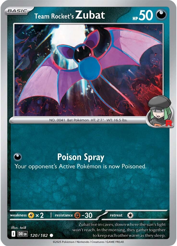 Team Rocket's Zubat 120/182 - Common - Reverse Holo-Kantocards